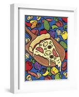 Pizza Slice With Toppings-Ron Magnes-Framed Giclee Print