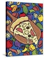 Pizza Slice With Toppings-Ron Magnes-Stretched Canvas
