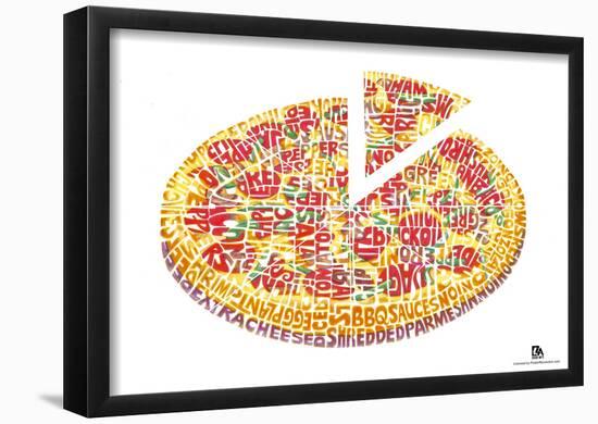 Pizza Toppings Text Poster-null-Framed Poster