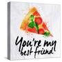 Pizza Watercolor You're My Best Friend-anna42f-Stretched Canvas