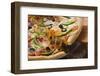 Pizza with Cheese, Salami, Peppers and Olives, a Piece Cut-Foodcollection-Framed Photographic Print