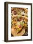 Pizza with Cheese, Salami, Peppers, Olives; Piece on Server-Foodcollection-Framed Photographic Print