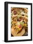 Pizza with Cheese, Salami, Peppers, Olives; Piece on Server-Foodcollection-Framed Photographic Print