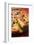 Pizza with Salami, Cheese and Olives, a Piece Cut-Foodcollection-Framed Photographic Print