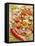 Pizza with Salami, Mushrooms, Tomatoes, Leek, Mozzarella and Chillis-Ira Leoni-Framed Stretched Canvas