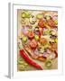 Pizza with Salami, Mushrooms, Tomatoes, Leek, Mozzarella and Chillis-Ira Leoni-Framed Photographic Print