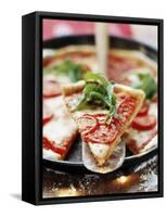 Pizza with Tomatoes and Rocket-null-Framed Stretched Canvas