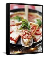 Pizza with Tomatoes and Rocket-null-Framed Stretched Canvas