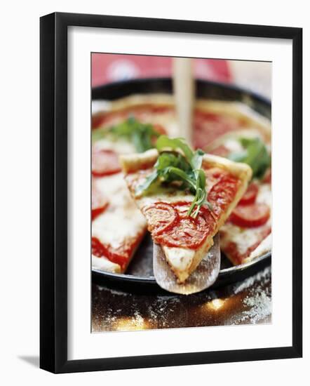 Pizza with Tomatoes and Rocket-null-Framed Photographic Print