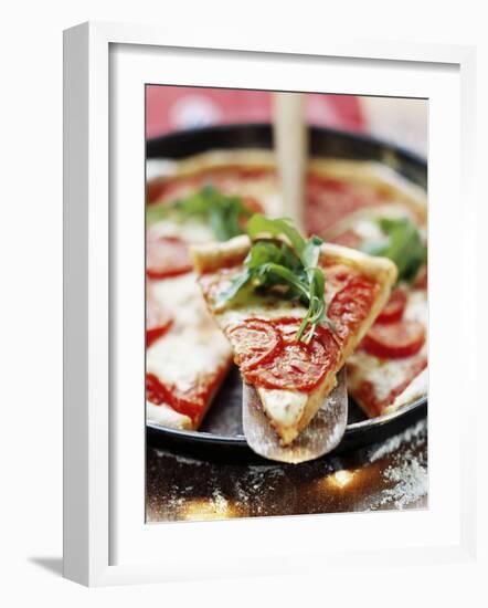 Pizza with Tomatoes and Rocket-null-Framed Photographic Print