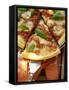 Pizza with Tomatoes, Cheese and Basil (Close-Up)-Foodcollection-Framed Stretched Canvas
