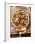 Pizza with Tomatoes, Cheese and Basil (Piece Cut)-Foodcollection-Framed Photographic Print