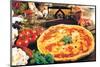 Pizza-null-Mounted Art Print