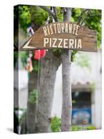 Pizzeria Sign, Positano, Amalfi Coast, Campania, Italy-Walter Bibikow-Stretched Canvas