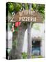 Pizzeria Sign, Positano, Amalfi Coast, Campania, Italy-Walter Bibikow-Stretched Canvas