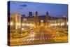 Placa de Espana (Placa d'Espanya) from the National Palace, Barcelona, Catalonia, Spain, Europe-Frank Fell-Stretched Canvas