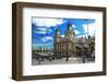 Placa del Portal de la Pau near the harbour, Barcelona, Catalonia, Spain-null-Framed Art Print