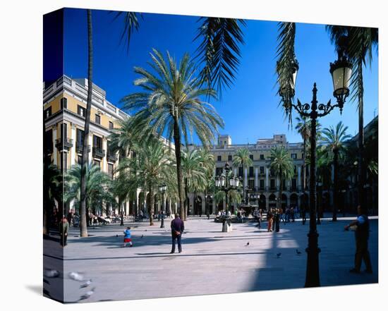 Placa Real in Barcelona Spain-null-Stretched Canvas