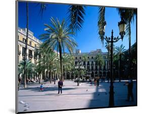Placa Real in Barcelona Spain-null-Mounted Art Print