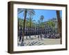 Placa Real in Barcelona with Palms and Sunshine-Markus Bleichner-Framed Art Print