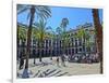 Placa Real in Barcelona with Palms and Sunshine-Markus Bleichner-Framed Art Print