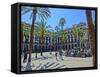 Placa Real in Barcelona with Palms and Sunshine-Markus Bleichner-Framed Stretched Canvas