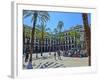 Placa Real in Barcelona with Palms and Sunshine-Markus Bleichner-Framed Art Print