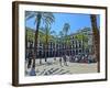 Placa Real in Barcelona with Palms and Sunshine-Markus Bleichner-Framed Art Print