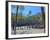 Placa Real in Barcelona with Palms and Sunshine-Markus Bleichner-Framed Art Print