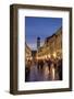 Placa, Stadun, Lit Up at Dusk with Cafes and People Walking, Dubrovnik, Croatia, Europe-John Miller-Framed Photographic Print