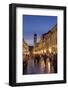 Placa, Stadun, Lit Up at Dusk with Cafes and People Walking, Dubrovnik, Croatia, Europe-John Miller-Framed Photographic Print