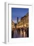 Placa, Stadun, Lit Up at Dusk with Cafes and People Walking, Dubrovnik, Croatia, Europe-John Miller-Framed Photographic Print