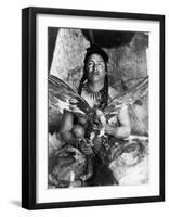 Placating the Spirit of a Slain Eagle, Assiniboin-Edward S^ Curtis-Framed Art Print