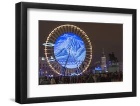 Place Bellecour, Fete Des Lumieres (Festival of Lights) Laser Show, Lyon, Rhone-Alpes, France-Christian Kober-Framed Photographic Print