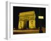 Place Charles De Gaulle Street Sign and the Arc De Triomphe Illuminated at Night, Paris, France-Rainford Roy-Framed Photographic Print