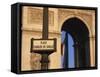 Place Charles De Gaulle Street Sign and the Arc De Triomphe, Paris, France, Europe-null-Framed Stretched Canvas