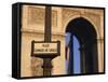 Place Charles De Gaulle Street Sign and the Arc De Triomphe, Paris, France, Europe-null-Framed Stretched Canvas