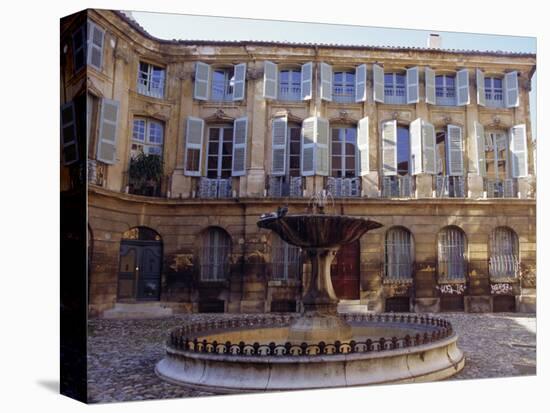 Place d'Albertas, Aix En Provence, Provence, France, Europe-John Miller-Stretched Canvas