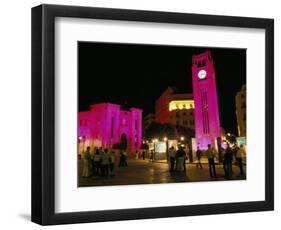 Place d'Etoile at Night, Beirut, Lebanon, Middle East-Alison Wright-Framed Photographic Print