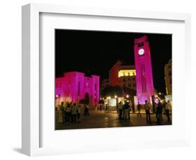 Place d'Etoile at Night, Beirut, Lebanon, Middle East-Alison Wright-Framed Photographic Print