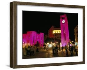 Place d'Etoile at Night, Beirut, Lebanon, Middle East-Alison Wright-Framed Photographic Print