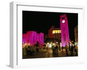 Place d'Etoile at Night, Beirut, Lebanon, Middle East-Alison Wright-Framed Photographic Print