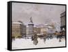 Place de Clichy, Paris-Jacques Lieven-Framed Stretched Canvas