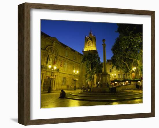 Place De L'Hotel De Ville after Dark, Aix-En-Provence, Bouches-Du-Rhone, Provence, France, Europe-Tomlinson Ruth-Framed Photographic Print