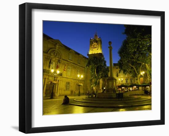 Place De L'Hotel De Ville after Dark, Aix-En-Provence, Bouches-Du-Rhone, Provence, France, Europe-Tomlinson Ruth-Framed Photographic Print