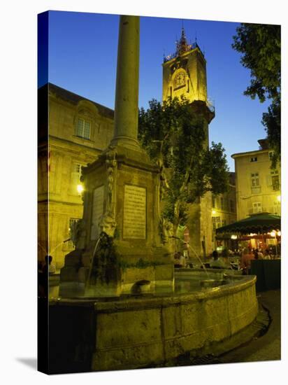 Place De L'Hotel De Ville after Dark, Aix-En-Provence, Bouches-Du-Rhone, Provence, France, Europe-Tomlinson Ruth-Stretched Canvas