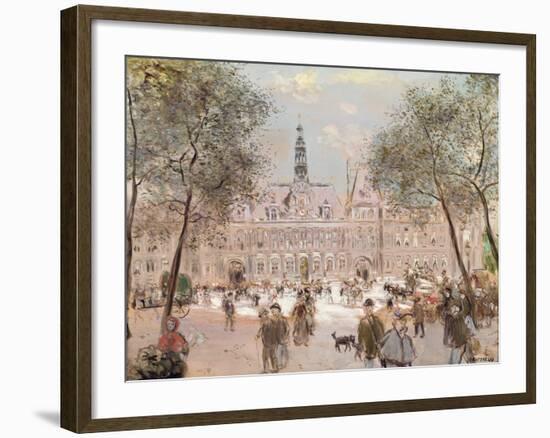 Place De L'Hotel-De-Ville, Paris-Jean Francois Raffaelli-Framed Giclee Print