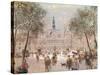 Place De L'Hotel-De-Ville, Paris-Jean Francois Raffaelli-Stretched Canvas