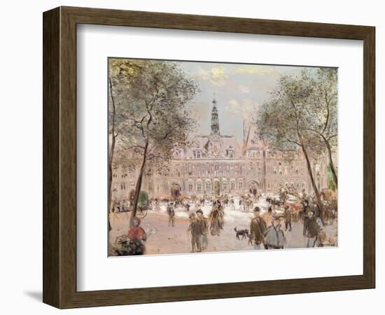 Place De L'Hotel-De-Ville, Paris-Jean Francois Raffaelli-Framed Giclee Print