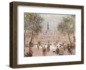 Place De L'Hotel-De-Ville, Paris-Jean Francois Raffaelli-Framed Giclee Print